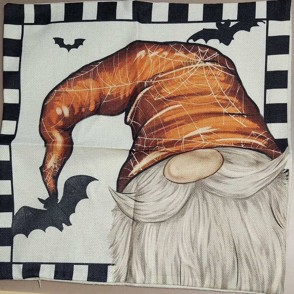 Fun and creepy Halloween Gnome Pillow cover